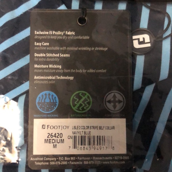 ✨Host Pick✨ NWT - FootJoy (FJ) Lisle 2-Color Stripe Self Collar - Picture 6 of 9